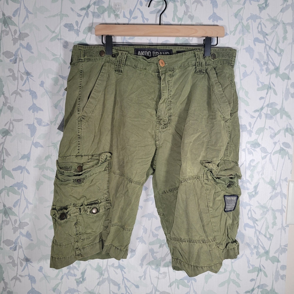 Akoo Olive Cargo Shorts for Men